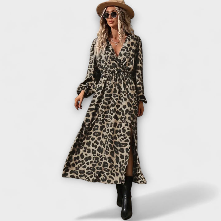 Natalie - Vestito Elegante con Stampa Leopardo