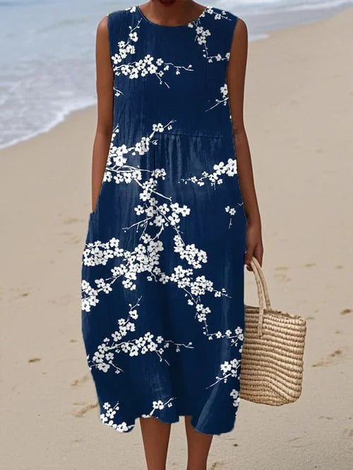 Tess – Elegante Abito Midi con Stampa Floreale