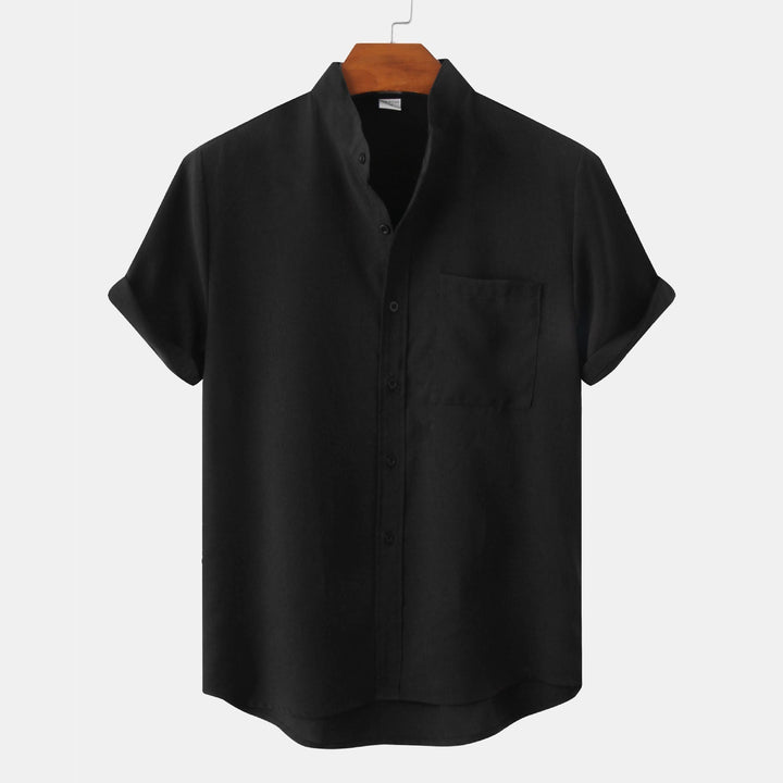 Federico | Camicia manica corta, collo alla coreana