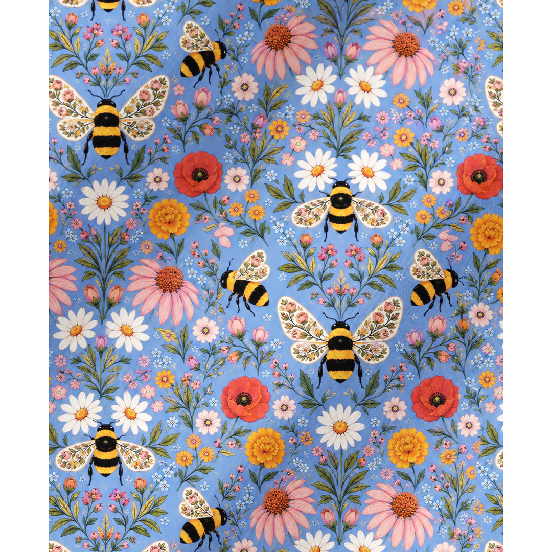 Set di pigiami a maniche lunghe con api e fiori di campo da giardino incantato