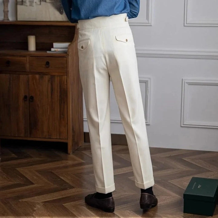 Carlo | Elegante Pantalone Uomo Classico Piega Regolatori Laterali