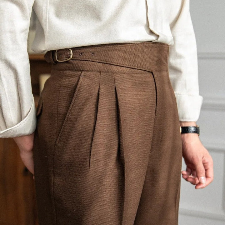 Carlo | Elegante Pantalone Uomo Classico Piega Regolatori Laterali