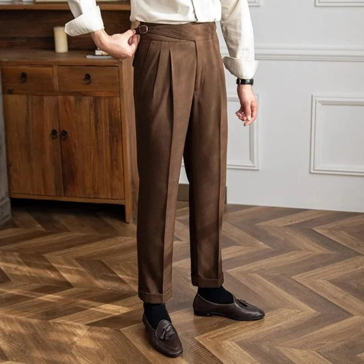Carlo | Elegante Pantalone Uomo Classico Piega Regolatori Laterali