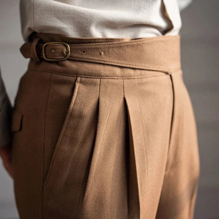 Carlo | Elegante Pantalone Uomo Classico Piega Regolatori Laterali