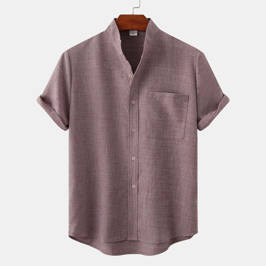 Federico | Camicia manica corta, collo alla coreana