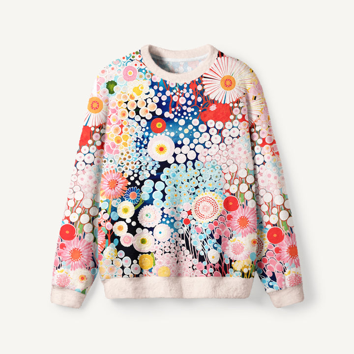 Maglione a girocollo con motivo floreale