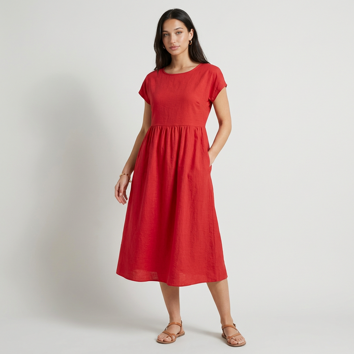 Chira Vestito midi con maniche corte