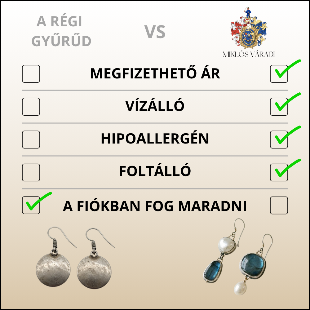 Vintage gyűrű fekete kővel