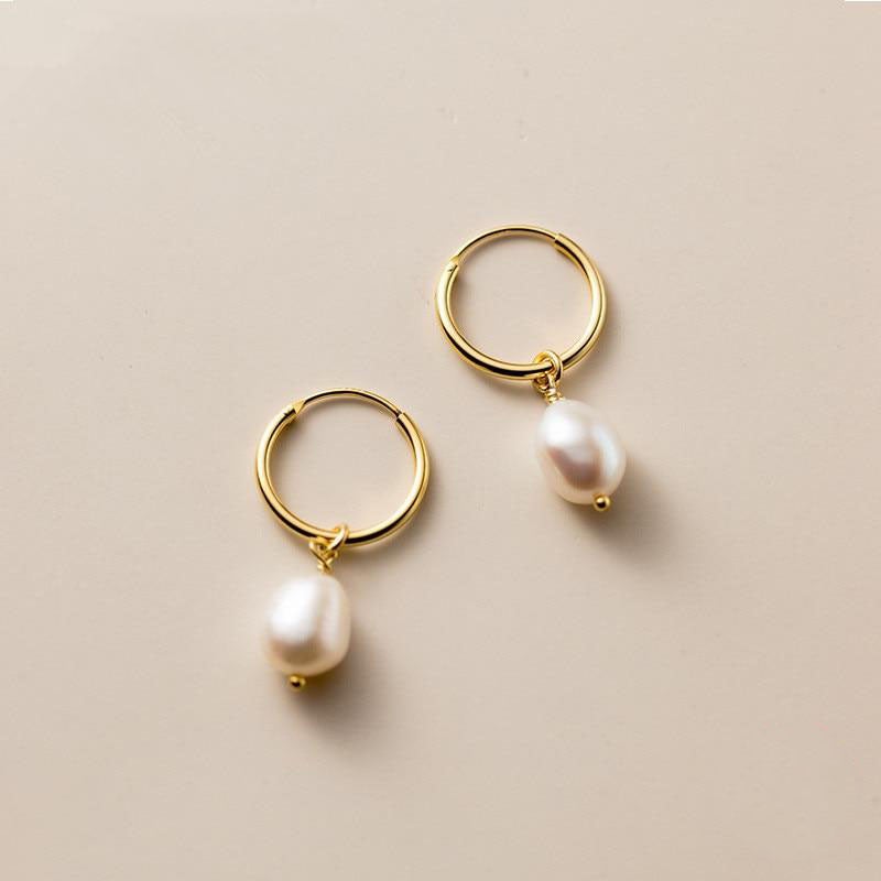 Orecchini a cerchio Bella in Perle d&