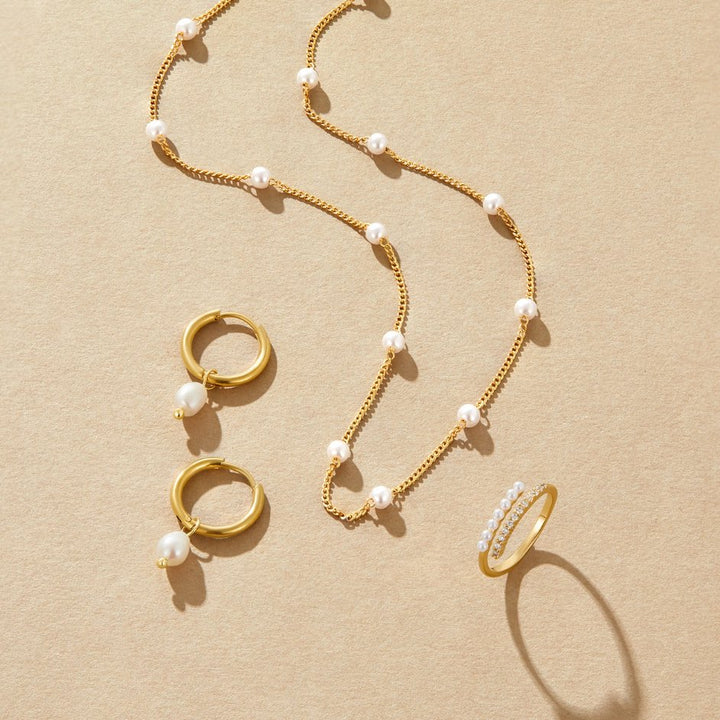 Orecchini a cerchio Bella in Perle d&