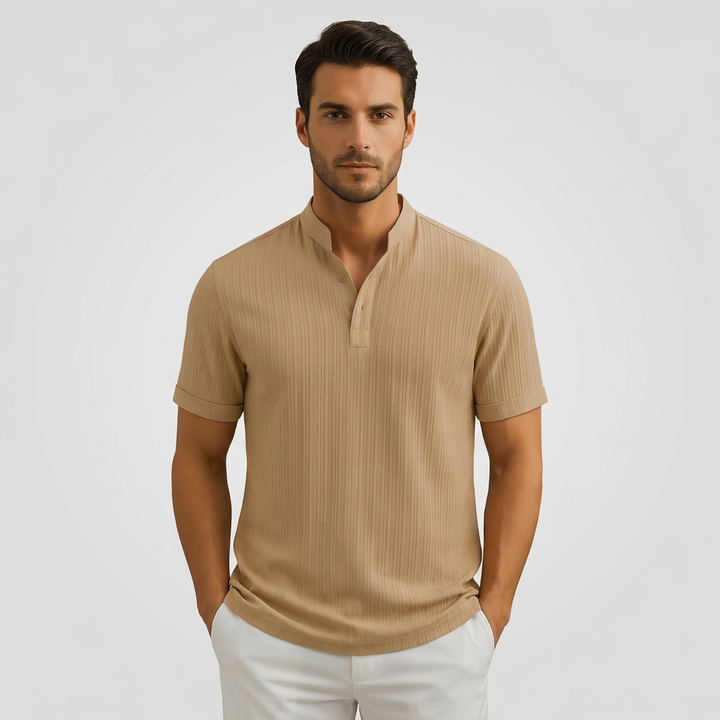 Vittorio | Camicia popover in lino con collo a V