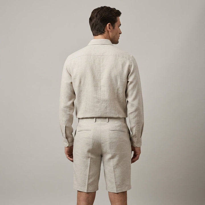 Pantaloncini estivi rilassati in lino da uomo