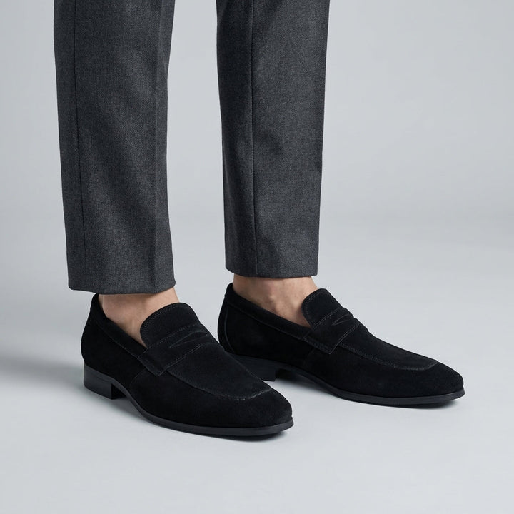 Mocassini Uomo in Camoscio Penny Loafer Eleganti