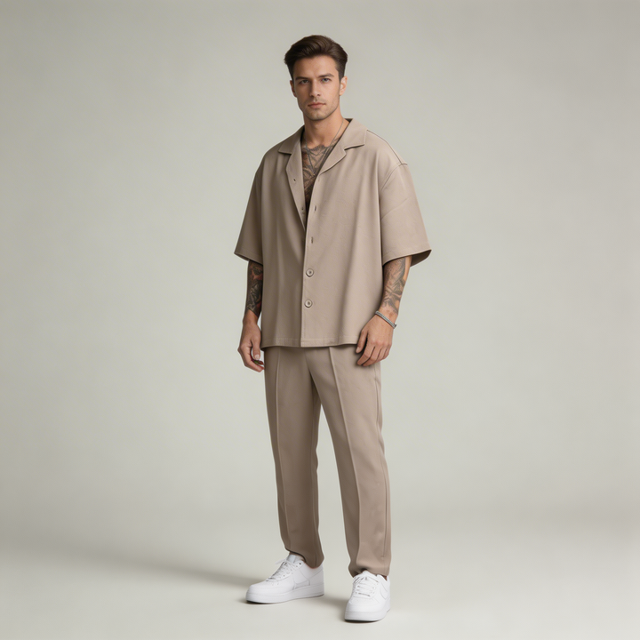 Giacomo | Classico Completo Estivo Uomo Camicia Pantaloni Dritti