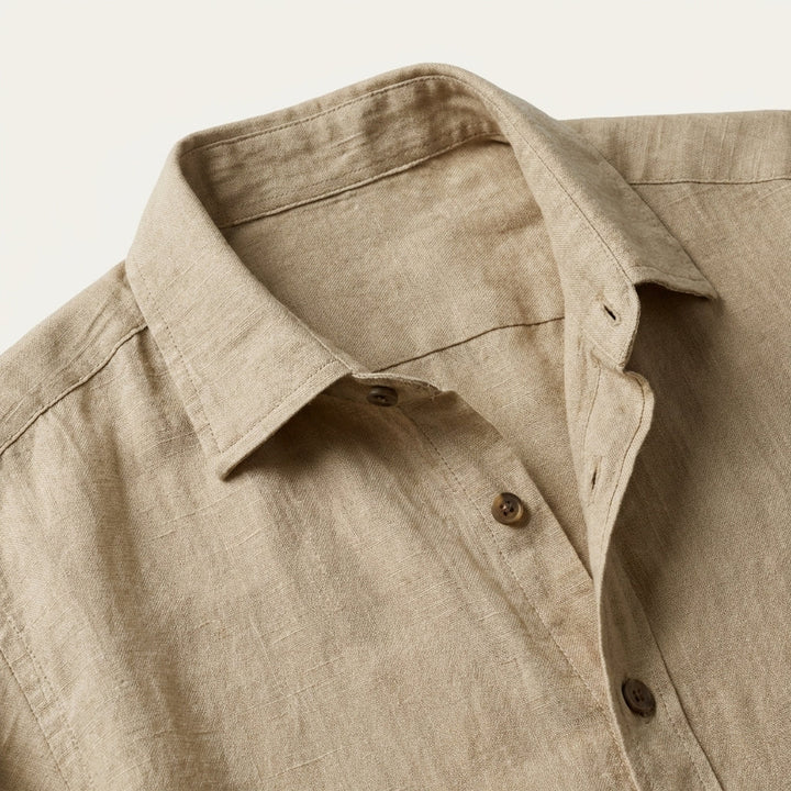 Rocco | Classica camicia vintage in lino, manica lunga