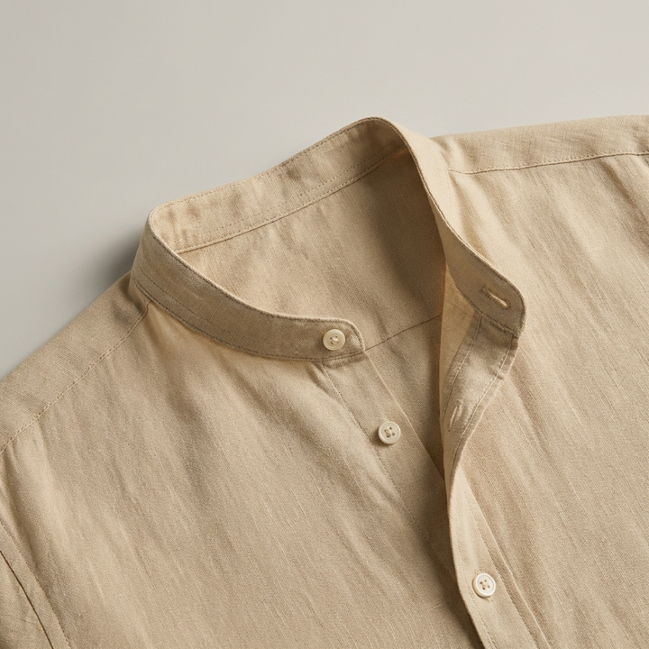 Flavio | Classica camicia estiva in lino con bottoni