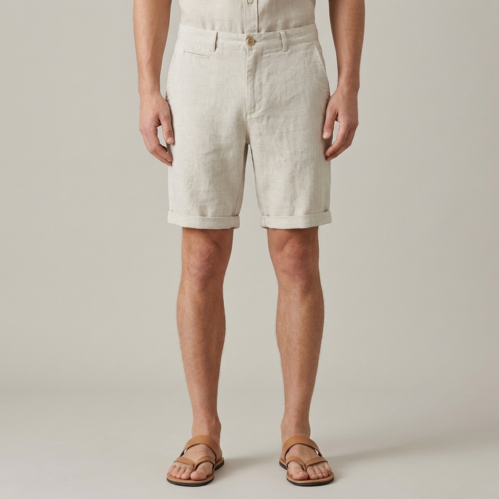 Bermuda in Lino Uomo Slim Fit Elegante Estivo