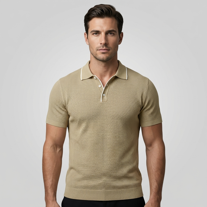 Polo in Maglia Uomo Tessuto Knit Traspirante