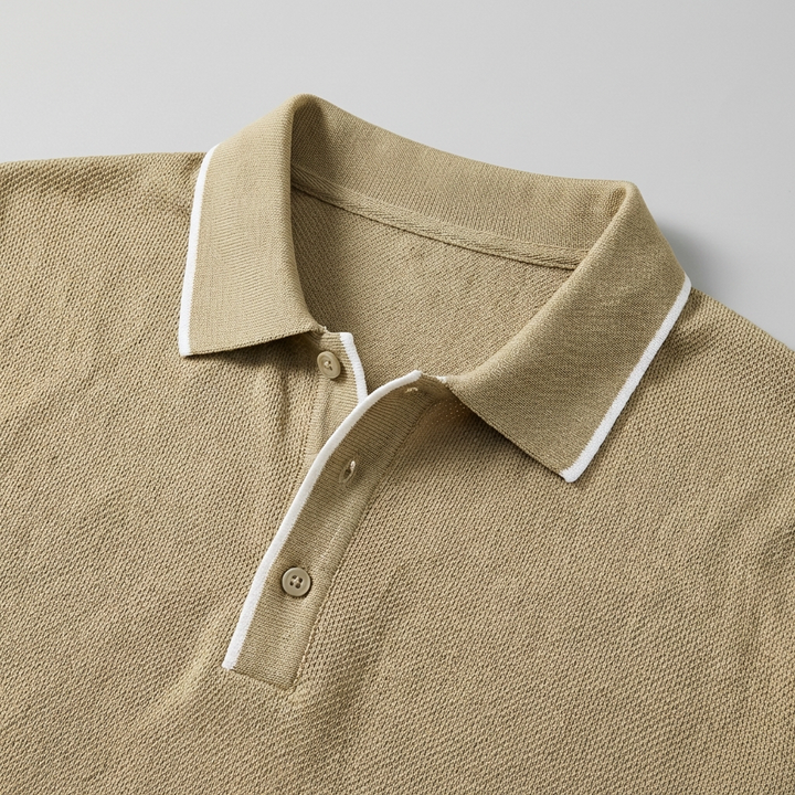 Polo in Maglia Uomo Tessuto Knit Traspirante