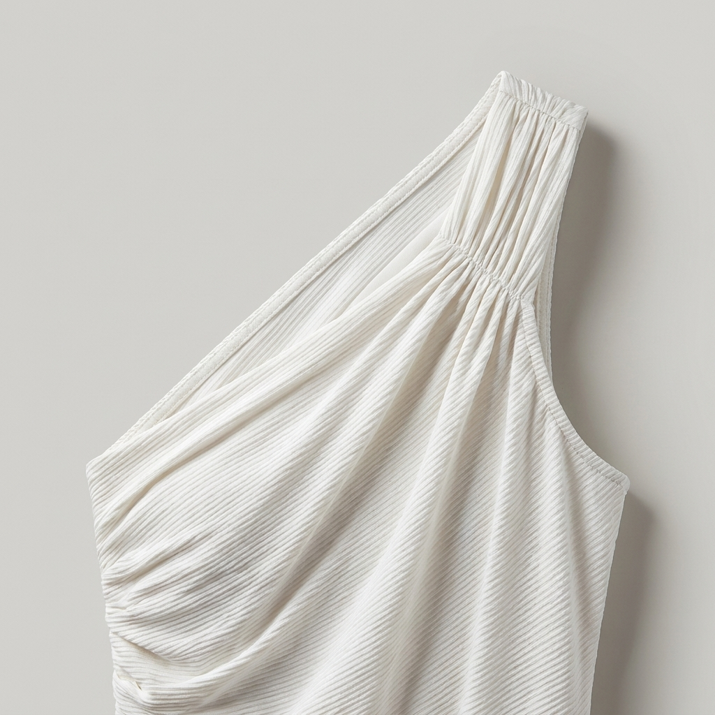 Abito Midi Monospalla Elegante Donna Vestito da Cerimonia