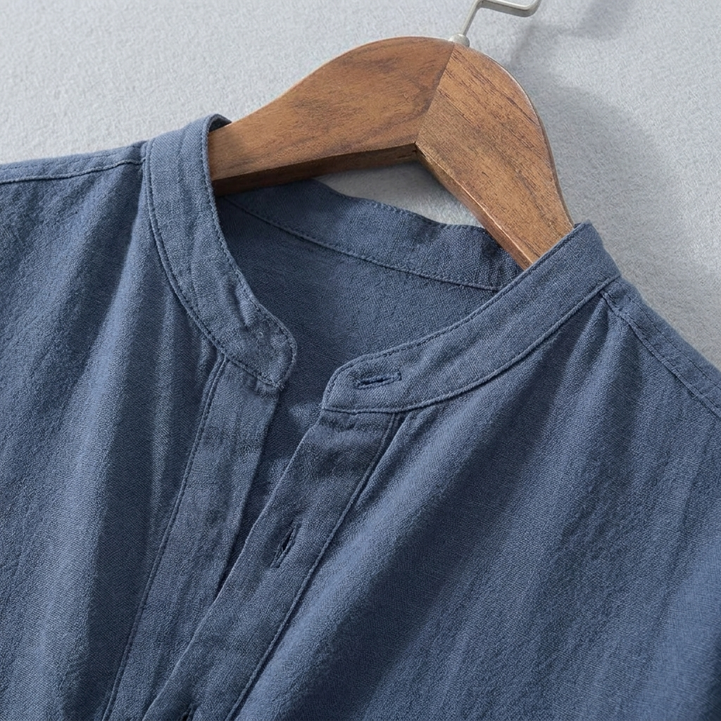 Gaspare | Camicia in lino e cotone, manica corta