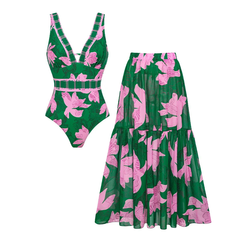 Seychelles | Costume da bagno con gonna da spiaggia