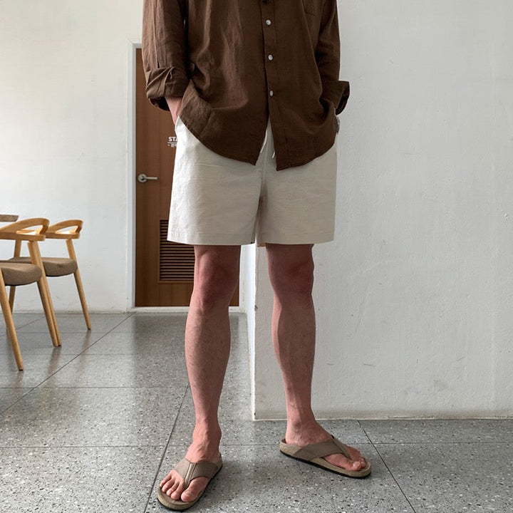 Bermuda in Lino Uomo Slim Fit Elegante Estivo