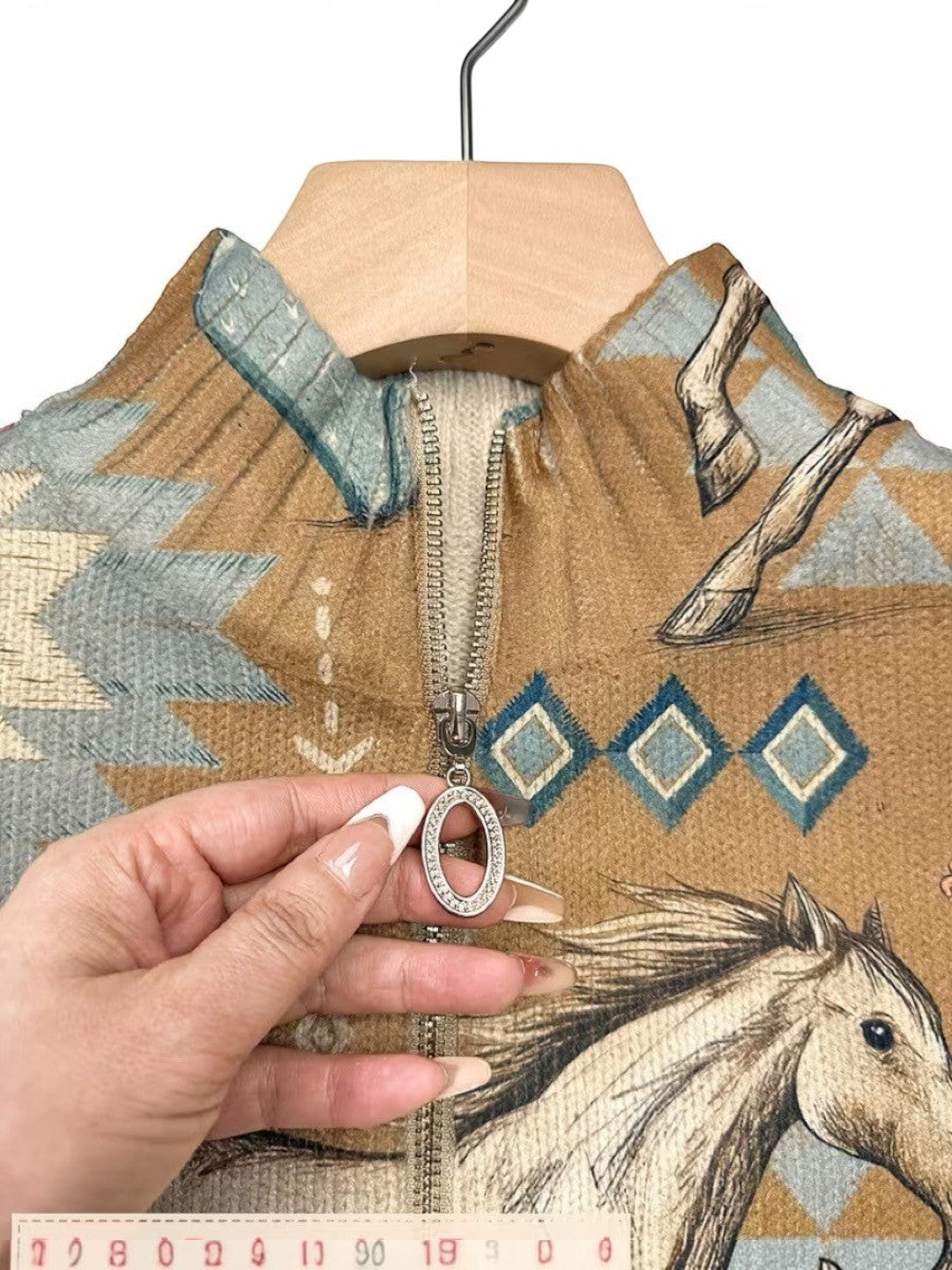 Brigitte™ | Cardigan con motivo di cavalli e cactus