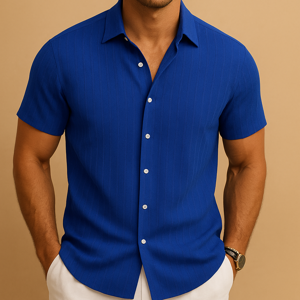 Emanuele | T-shirt slim fit tinta unita con colletto raffinato