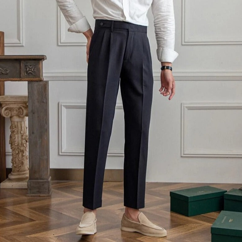 Piero | Elegante Pantalone Uomo Sartoriale Piega Gamba Dritta