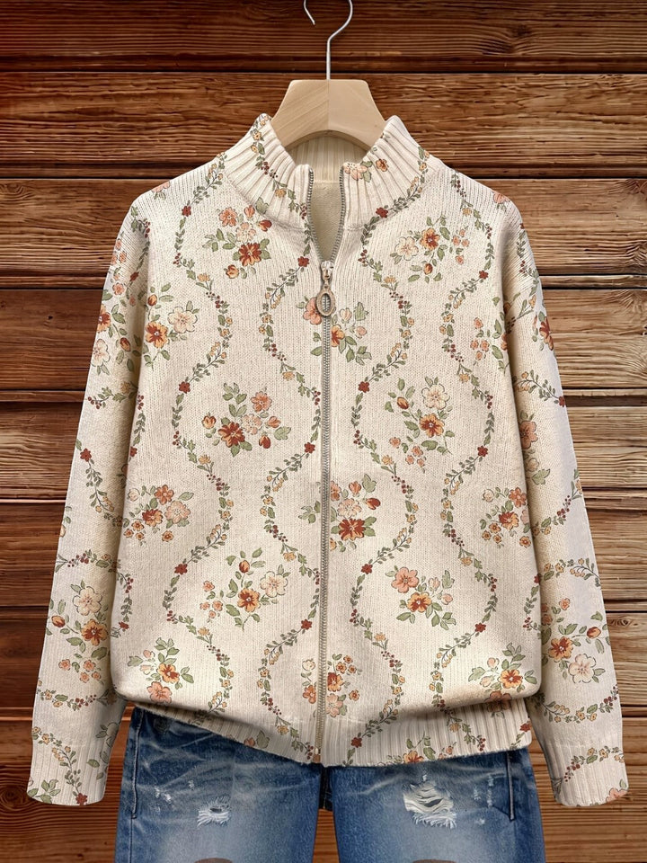 Ingrid™ | Cardigan con delicate trame floreali
