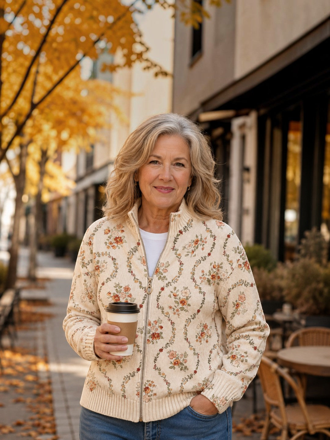 Ingrid™ | Cardigan con delicate trame floreali