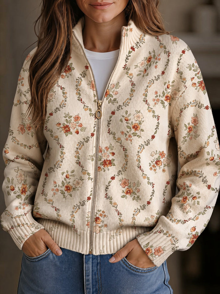 Ingrid™ | Cardigan con delicate trame floreali