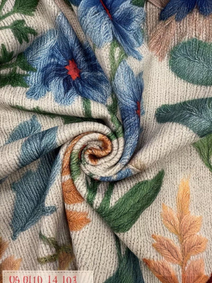 Birgit™ | Cardigan con motivo floreale botanico
