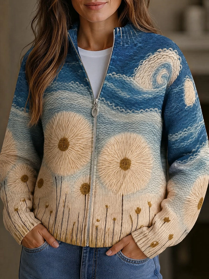 Renate™ | Cardigan con motivo di dente di leone