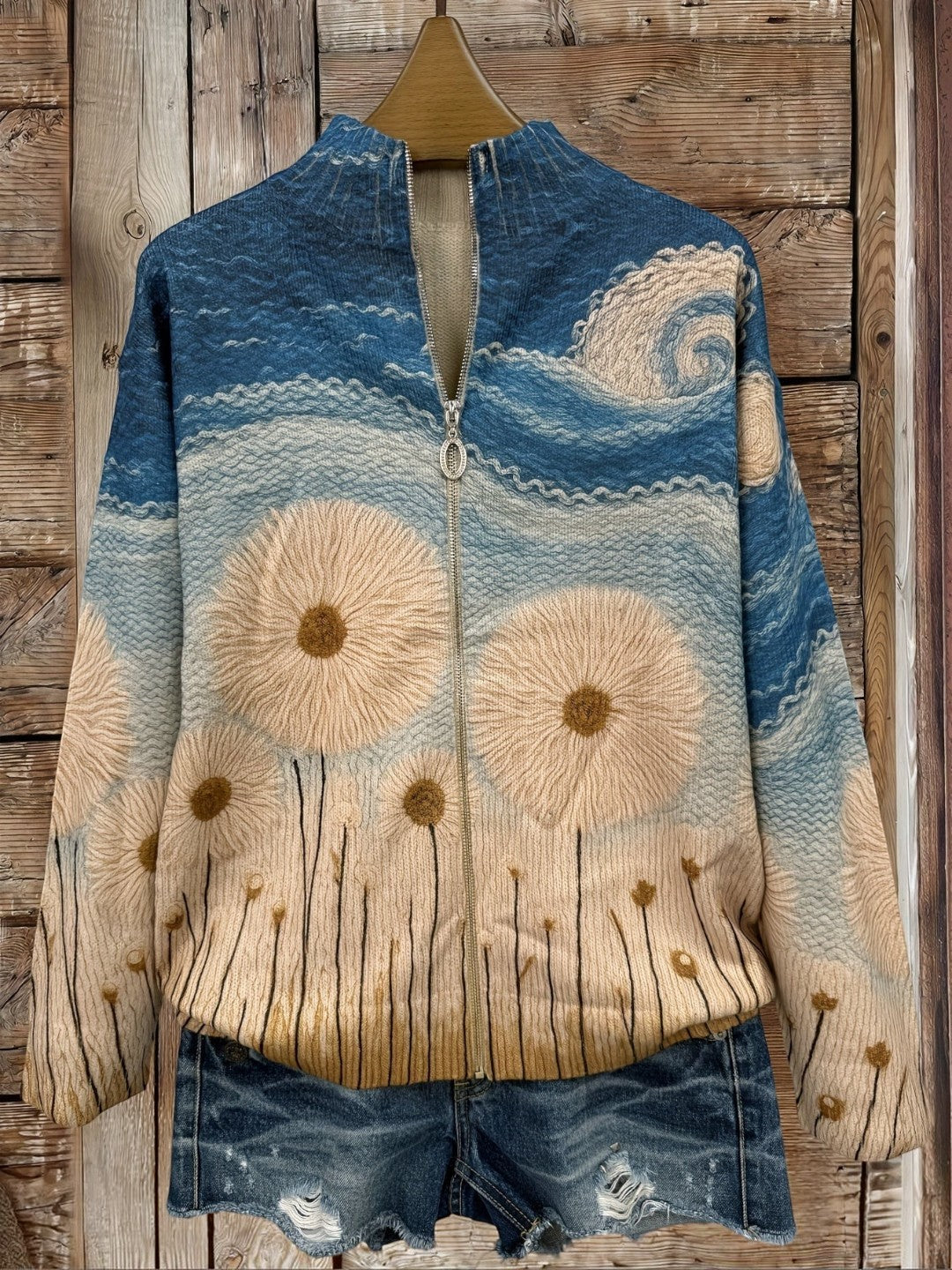 Renate™ | Cardigan con motivo di dente di leone