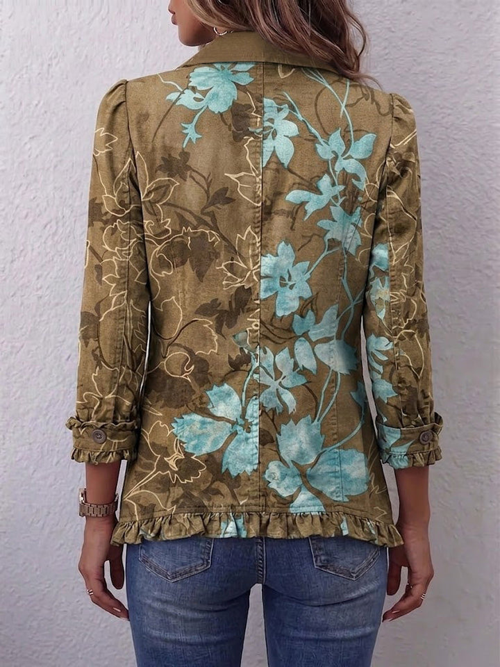 Lidia - Giacca Vintage Floreale a Righe