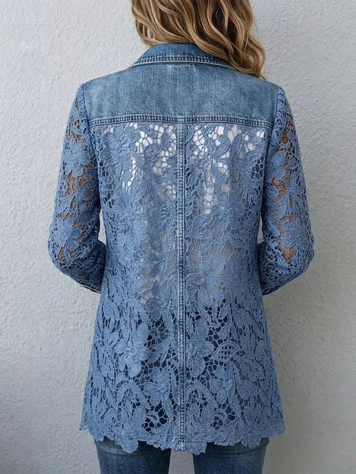 Ilaria - Blazer con Inserti in Pizzo Floreale