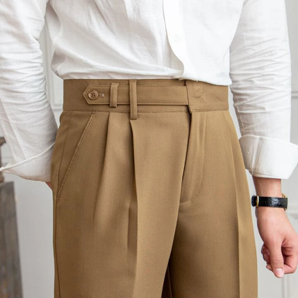 Piero | Elegante Pantalone Uomo Sartoriale Piega Gamba Dritta