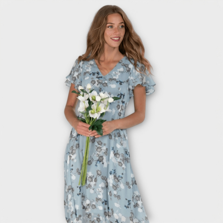Jasmina | Abito Maxi in Chiffon Floreale