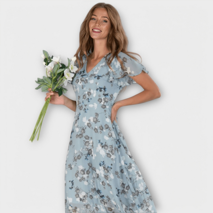 Jasmina | Abito Maxi in Chiffon Floreale
