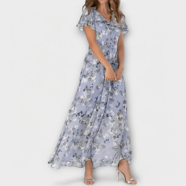 Jasmina | Abito Maxi in Chiffon Floreale