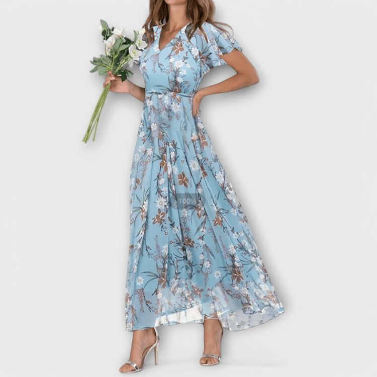 Jasmina | Abito Maxi in Chiffon Floreale