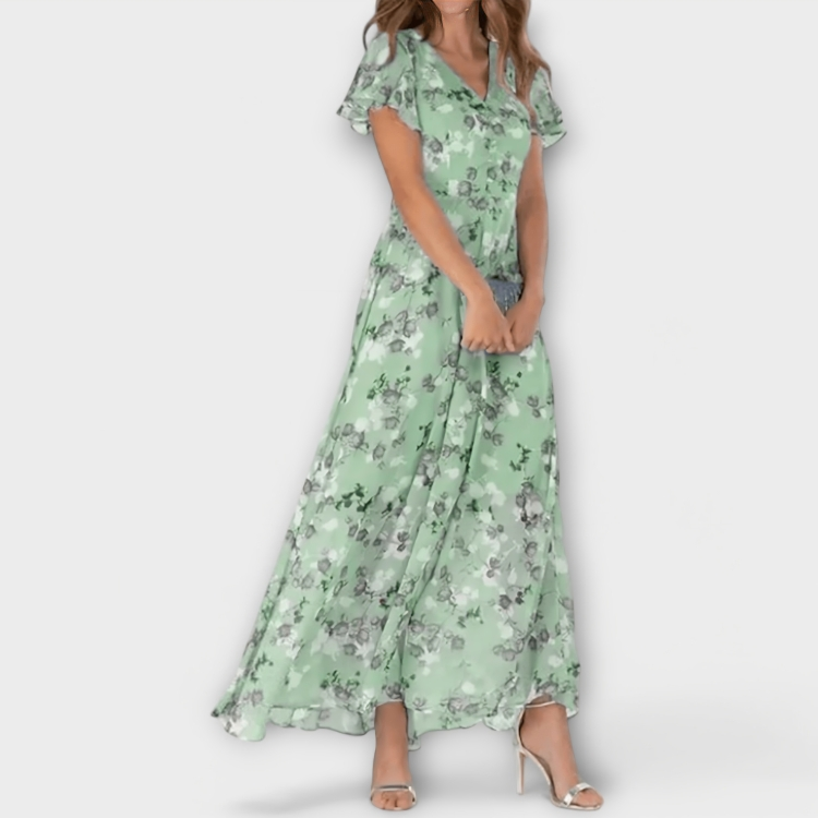 Jasmina | Abito Maxi in Chiffon Floreale