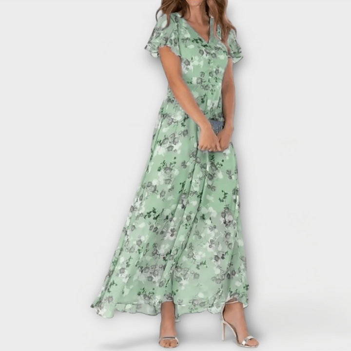 Jasmina | Abito Maxi in Chiffon Floreale