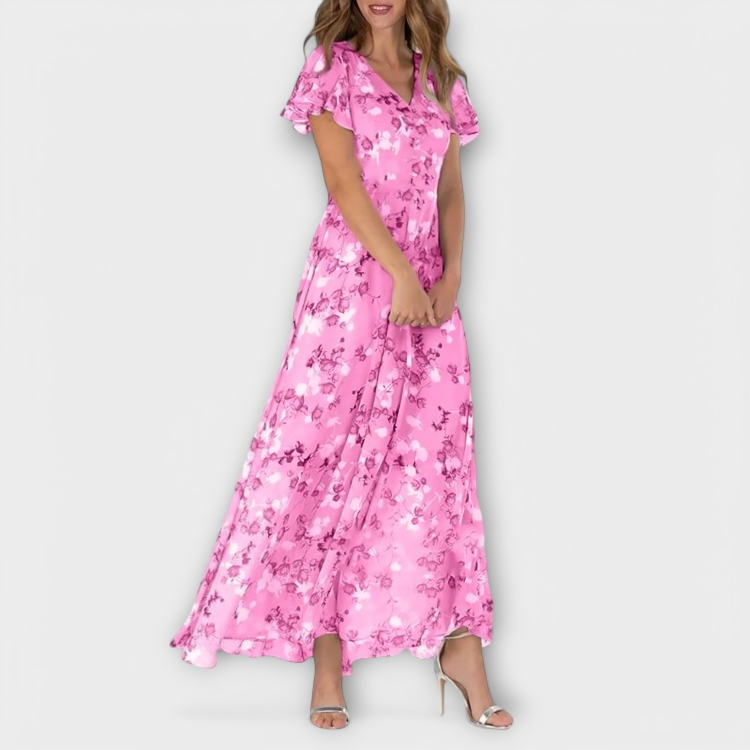 Jasmina | Abito Maxi in Chiffon Floreale