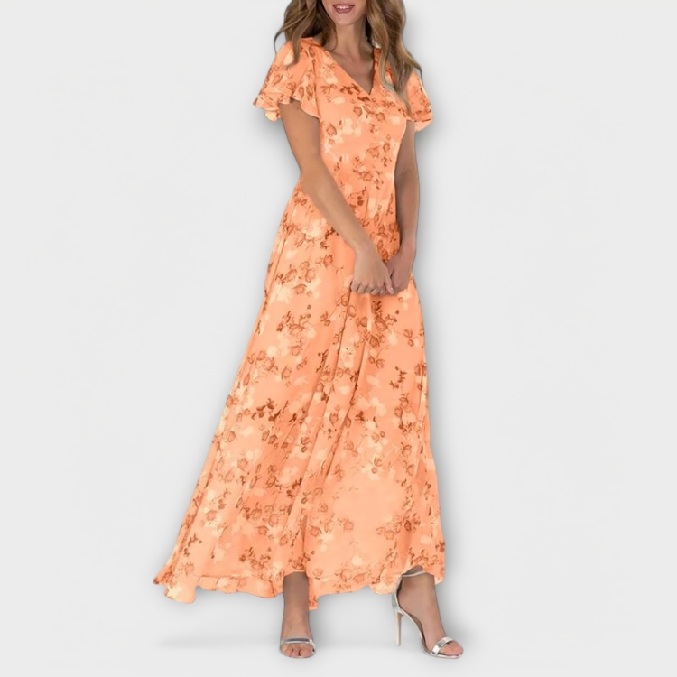 Jasmina | Abito Maxi in Chiffon Floreale