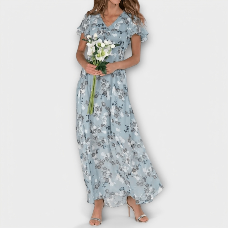 Jasmina | Abito Maxi in Chiffon Floreale