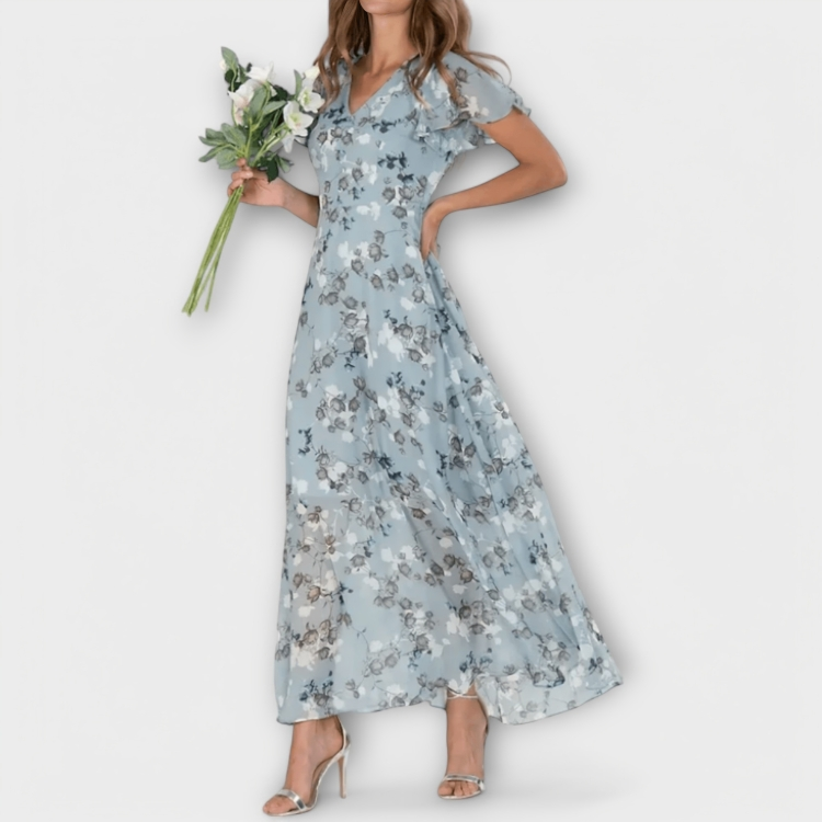 Jasmina | Abito Maxi in Chiffon Floreale