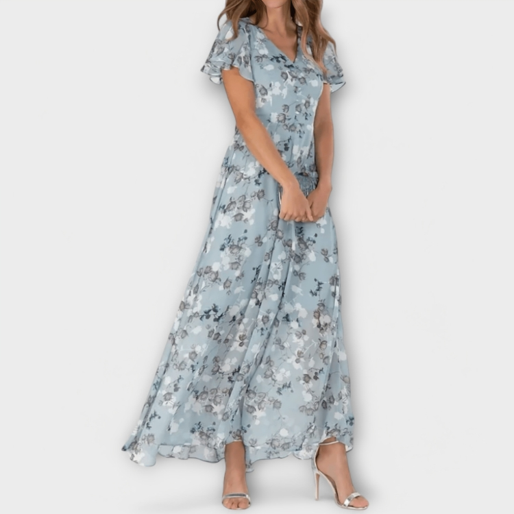 Jasmina | Abito Maxi in Chiffon Floreale